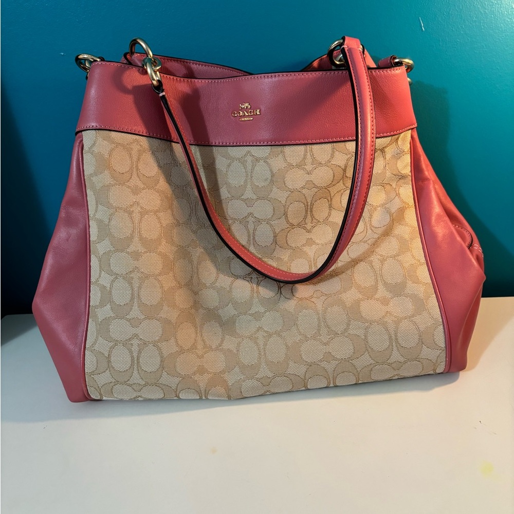 Coach Signature New York Lexi Shoulder Handbag in Peony Pink